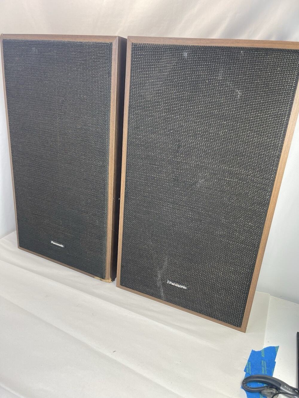 Vintage Panasonic Wood Grain Speaker System - Model TBD - Great Sound!